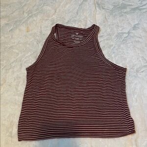 American Eagle Outfitters Burgundy Striped Tank Top